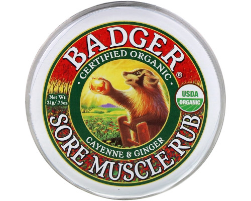 Badger Company Sore Muscle Rub Cayenne & Ginger .75 oz (21 g) Badger Company Sore Muscle Rub Cayenne & Ginger .75 oz (21 g)