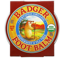 Badger Company Бальзам для ног с перечной мятой и чайным деревом, увлажняет и успокаивает кожу ног, 2 унции (56 г)