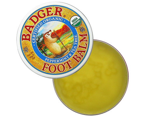 Badger Company Бальзам для ног с перечной мятой и чайным деревом, увлажняет и успокаивает кожу ног, 2 унции (56 г) Badger Company Бальзам для ног с перечной мятой и чайным деревом, увлажняет и успокаивает кожу ног, 2 унции (56 г)