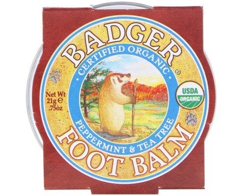 Badger Company Бальзам для ног с экстрактами перечной мяты и чайного дерева 0.75 унций (21 г) Badger Company Бальзам для ног с экстрактами перечной мяты и чайного дерева 0.75 унций (21 г)