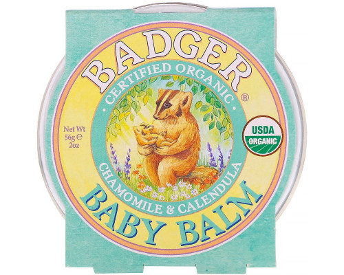 Badger Company Детский бальзам ромашка и календула, успокаивает и восстанавливает кожу, 2 унции (56 г) Badger Company Детский бальзам ромашка и календула, успокаивает и восстанавливает кожу, 2 унции (56 г)