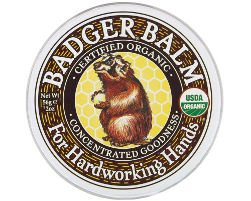Badger Company Бальзам Барсук для трудолюбивых рук, восстановление и питание кожи, 2 унции (56 г)