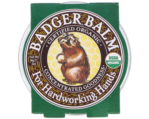 Badger Company Бальзам Барсук для трудолюбивых рук, восстановление и питание кожи, 2 унции (56 г)
