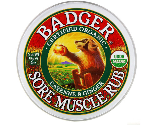 Badger Company Sore Muscle Rub Cayenne & Ginger 2 oz (56 g) Badger Company Sore Muscle Rub Cayenne & Ginger 2 oz (56 g)