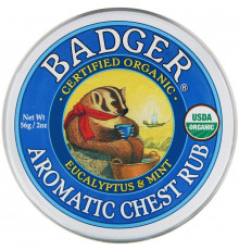 Badger Company Ароматная Mазь для Грудной Клетки Эвкалипт и Мята 2 унции (56 г)