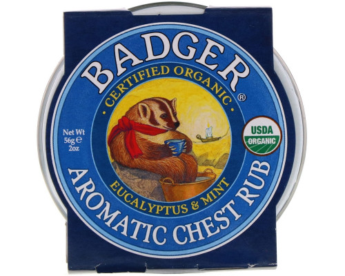 Badger Company Ароматная Mазь для Грудной Клетки Эвкалипт и Мята 2 унции (56 г) Badger Company Ароматная Mазь для Грудной Клетки Эвкалипт и Мята 2 унции (56 г)