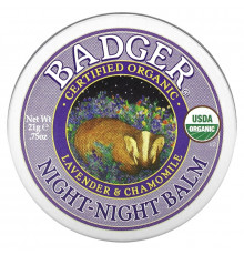 Badger Company Ночной бальзам с лавандой и ромашкой, для спокойного сна, 0.75 унций (21 г)