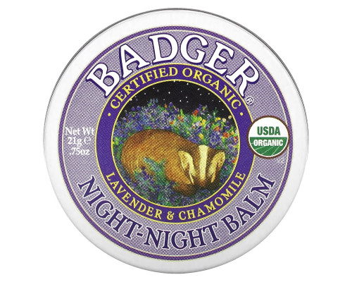 Badger Company Ночной бальзам с лавандой и ромашкой, для спокойного сна, 0.75 унций (21 г) Badger Company Ночной бальзам с лавандой и ромашкой, для спокойного сна, 0.75 унций (21 г)