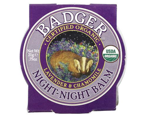 Badger Company Ночной бальзам с лавандой и ромашкой, для спокойного сна, 0.75 унций (21 г) Badger Company Ночной бальзам с лавандой и ромашкой, для спокойного сна, 0.75 унций (21 г)