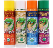 Badger Company Classic Lip Balm Sticks 4 Sticks .15 oz (4.2 g) Each