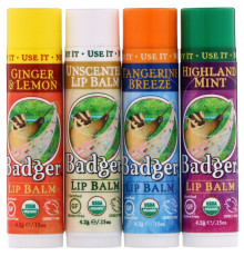 Badger Company Classic Lip Balm Sticks 4 Sticks .15 oz (4.2 g) Each