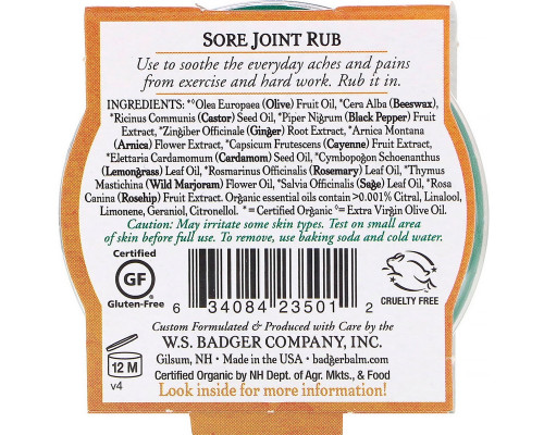 Badger Company Sore Joint Rub Arnica Blend .75 oz (21 g) Badger Company Sore Joint Rub Arnica Blend .75 oz (21 g)