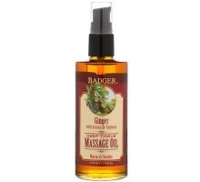 Badger Company Deep Tissue Massage Oil Ginger with Arnica & Cayenne 4 fl oz (118 ml)
