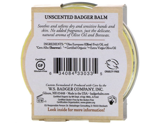 Badger Company Бальзам Badger для сухой и чувствительной кожи без запаха 2 унции (56 г) Badger Company Бальзам Badger для сухой и чувствительной кожи без запаха 2 унции (56 г)