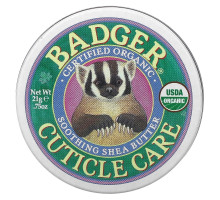 Badger Company Органический уход за кутикулой, Успокаивающее масло ши, для питания и увлажнения кожи рук, 0,75 унции (21 г)