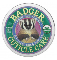 Badger Company Органический уход за кутикулой, Успокаивающее масло ши, для питания и увлажнения кожи рук, 0,75 унции (21 г)