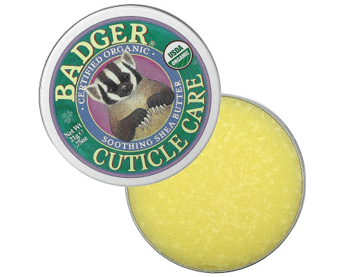Badger Company Органический уход за кутикулой, Успокаивающее масло ши, для питания и увлажнения кожи рук, 0,75 унции (21 г) Badger Company Органический уход за кутикулой, Успокаивающее масло ши, для питания и увлажнения кожи рук, 0,75 унции (21 г)