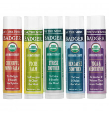 Badger Company, Aromatherapy Travel Kit, 5 Pack, .15 oz (4.3 g) Each