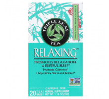 Травяные сборы и чаи Triple Leaf Tea, Relaxing, без кофеина, 20 чайных пакетиков, 33 г (1,16 унции)