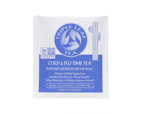Травяные сборы и чаи Triple Leaf Tea, травяной чай от простуды и гриппа, без кофеина, 20 чайных пакетиков, 30 г (1,06 унции) Травяные сборы и чаи Triple Leaf Tea, травяной чай от простуды и гриппа, без кофеина, 20 чайных пакетиков, 30 г (1,06 унции)