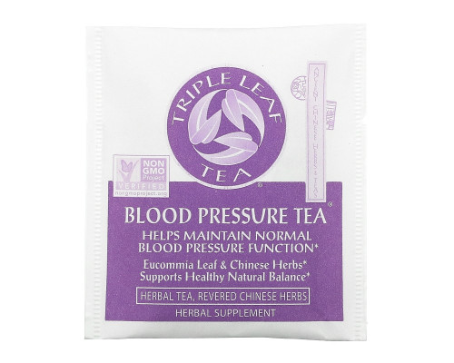Triple Leaf Tea, Кровяное давление, без кофеина, 20 чайных пакетиков, 1.4 унций (40 г) Triple Leaf Tea, Кровяное давление, без кофеина, 20 чайных пакетиков, 1.4 унций (40 г)