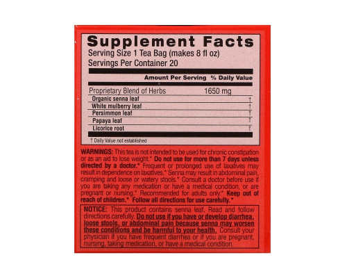 Triple Leaf Tea, Супер похудение, без кофеина, 20 пакетиков, 1,4 унции (40 г)