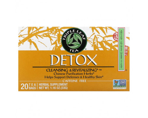 Травяные сборы и чаи Detox, Caffeine Free, 20 Tea Bags, 1.16 oz (33 g) Травяные сборы и чаи Detox, Caffeine Free, 20 Tea Bags, 1.16 oz (33 g)