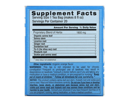 Triple Leaf Tea, Травяное слабительное, 20 пакетиков, 1.4 унций (40 г) Triple Leaf Tea, Травяное слабительное, 20 пакетиков, 1.4 унций (40 г)