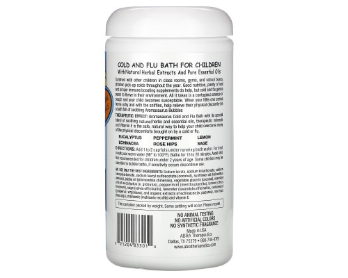 Abra Therapeutics, Aromasaurus Cold & Flu, пена для ванны, 16 унц. (453 г) Abra Therapeutics, Aromasaurus Cold & Flu, пена для ванны, 16 унц. (453 г)