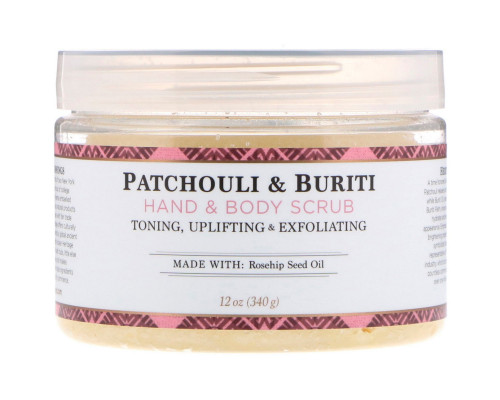 Nubian Heritage Hand & Body Scrub Patchouli & Buriti with Shea Butter & Rose Hips 12 oz (340 g) Nubian Heritage Hand & Body Scrub Patchouli & Buriti with Shea Butter & Rose Hips 12 oz (340 g)