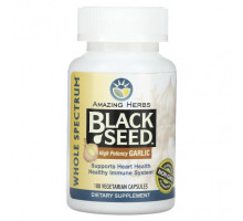 Растительные масла Amazing Herbs, Black Seed, высокоэффективный чеснок, 100 вегетарианских капсул