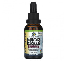 Растительные масла Amazing Herbs, Black Seed, 100% чистое масло семян черного тмина холодного отжима, 30 мл (1 жидк. Унция)