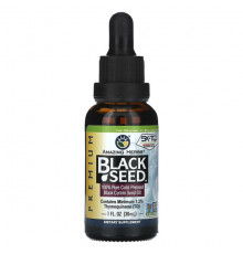 Растительные масла Amazing Herbs, Black Seed, 100% чистое масло семян черного тмина холодного отжима, 30 мл (1 жидк. Унция)