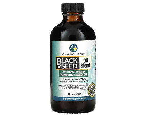 Amazing Herbs, Black Seed Oil Blend with Pure Cold-Pressed Pumpkin Seed Oil, 8 fl oz (240 ml) Amazing Herbs, Black Seed Oil Blend with Pure Cold-Pressed Pumpkin Seed Oil, 8 fl oz (240 ml)