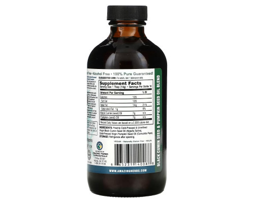 Amazing Herbs, Black Seed Oil Blend with Pure Cold-Pressed Pumpkin Seed Oil, 8 fl oz (240 ml) Amazing Herbs, Black Seed Oil Blend with Pure Cold-Pressed Pumpkin Seed Oil, 8 fl oz (240 ml)