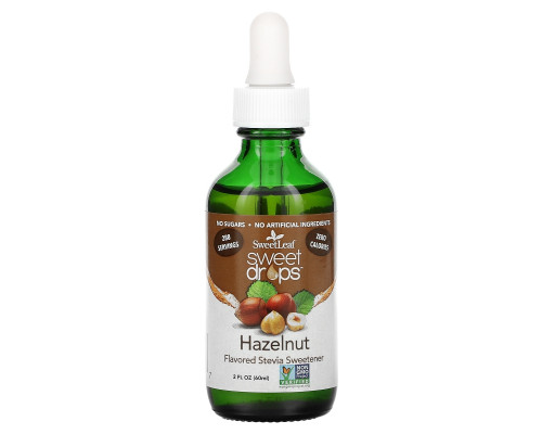 Wisdom Natural SweetLeaf Жидкая стевия Сладкие капли Фундук 2 жидких унции (60 мл) Wisdom Natural SweetLeaf Жидкая стевия Сладкие капли Фундук 2 жидких унции (60 мл)
