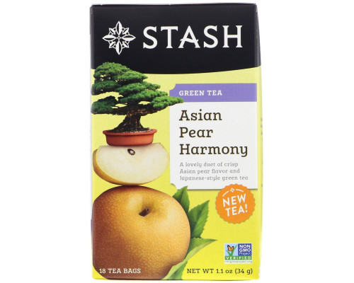 Stash Tea, зеленый чай, гармония китайской груши, 18 чайных пакетиков, 1,1 унц. (34 г) Stash Tea, зеленый чай, гармония китайской груши, 18 чайных пакетиков, 1,1 унц. (34 г)