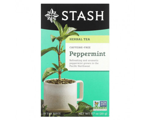 Травяные сборы и чаи Stash Tea, Herbal Tea, перечная мята, без кофеина, 20 чайных пакетиков, 20 г (0,7 унции) Травяные сборы и чаи Stash Tea, Herbal Tea, перечная мята, без кофеина, 20 чайных пакетиков, 20 г (0,7 унции)
