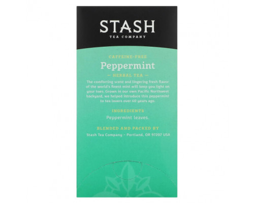 Травяные сборы и чаи Stash Tea, Herbal Tea, перечная мята, без кофеина, 20 чайных пакетиков, 20 г (0,7 унции) Травяные сборы и чаи Stash Tea, Herbal Tea, перечная мята, без кофеина, 20 чайных пакетиков, 20 г (0,7 унции)