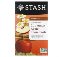 Травяные сборы и чаи Stash Tea, Herbal Tea, корица, яблоко и ромашка, без кофеина, 20 чайных пакетиков, 40 г (1,4 унции)
