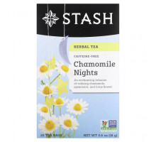 Травяные сборы и чаи Stash Tea, Herbal Tea, Chamomile Nights, без кофеина, 20 чайных пакетиков, 18 г (0,6 унции)