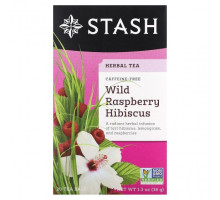 Травяные сборы и чаи Stash Tea, Herbal Tea, гибискус с дикой малиной, без кофеина, 20 чайных пакетиков, 38 г (1,3 унции)