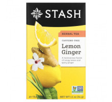Травяные сборы и чаи Stash Tea, травяной чай, лимон и имбирь, без кофеина, 20 чайных пакетиков, 34 г (1,1 унции)