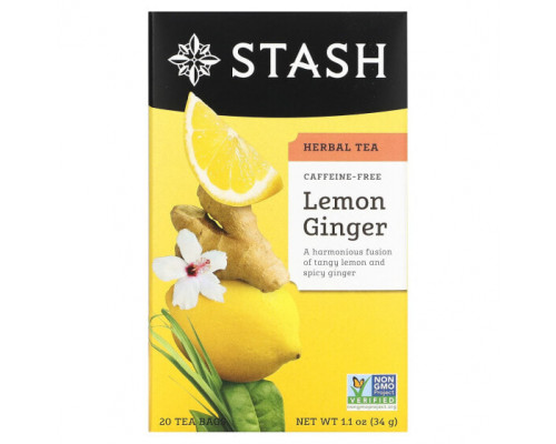 Травяные сборы и чаи Stash Tea, травяной чай, лимон и имбирь, без кофеина, 20 чайных пакетиков, 34 г (1,1 унции) Травяные сборы и чаи Stash Tea, травяной чай, лимон и имбирь, без кофеина, 20 чайных пакетиков, 34 г (1,1 унции)