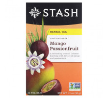 Травяные сборы и чаи Stash Tea, Herbal Tea, манго и маракуйя, без кофеина, 20 чайных пакетиков, 38 г (1,3 унции)