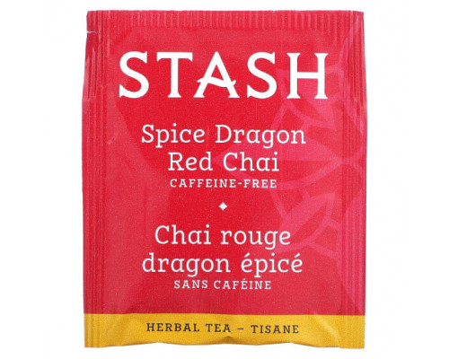 Травяные сборы и чаи Stash Tea, Herbal Tea, Spice Dragon Red Chai, без кофеина, 18 чайных пакетиков, 36 г (1,2 унции) Травяные сборы и чаи Stash Tea, Herbal Tea, Spice Dragon Red Chai, без кофеина, 18 чайных пакетиков, 36 г (1,2 унции)