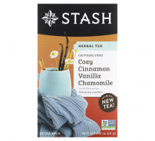 Травяные сборы и чаи Stash Tea, Herbal Tea, корица, ваниль и ромашка, без кофеина, 18 чайных пакетиков, 25 г (0,8 унции)