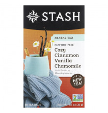 Травяные сборы и чаи Stash Tea, Herbal Tea, корица, ваниль и ромашка, без кофеина, 18 чайных пакетиков, 25 г (0,8 унции)