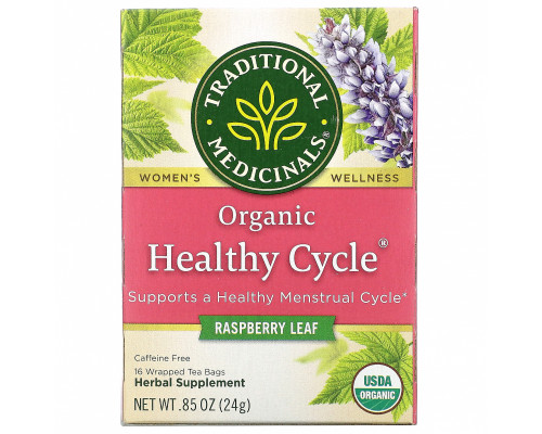 Traditional Medicinals, Women's Teas, Organic Healthy Cycle, Caffeine Free Herbal Tea, 16 Wrapped Tea Bags, .85 oz (24 g) Traditional Medicinals, Women's Teas, Organic Healthy Cycle, Caffeine Free Herbal Tea, 16 Wrapped Tea Bags, .85 oz (24 g)