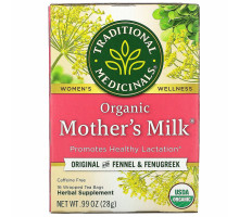 Traditional Medicinals, Органический чай "Материнское молоко", без кофеина, 16 индивидуально упакованных чайных пакетиков, 0,99 унции (28 г)
